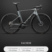 2025 New Ultra-Light Carbon Fiber Road Bike Fast Racing Bicycle with Hydraulic Disc Brakes 16/24-Speed Gear Shift Drop Handlebar