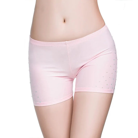 Belly Dance Safety Shorts Women's Belly Dance Clothes Leggings Tight-fitting Stretch Safety Pants with Diamonds Short Pants - MANDOTOS