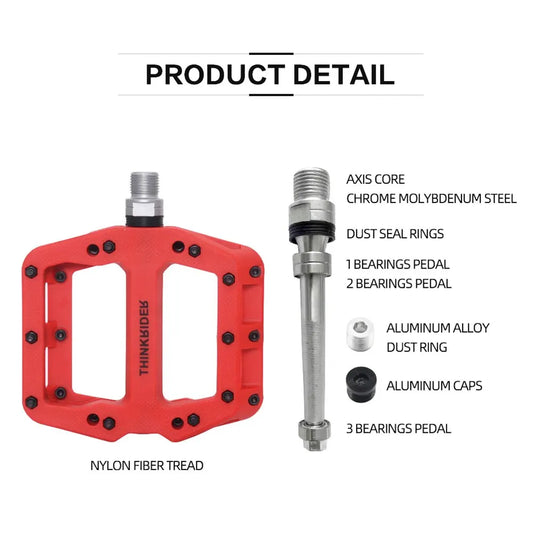 ThinkRider Flat Bike Pedals MTB Road 3 Sealed Bearings Bicycle Pedals Mountain Pedals Wide Platform Bicicleta Accessories