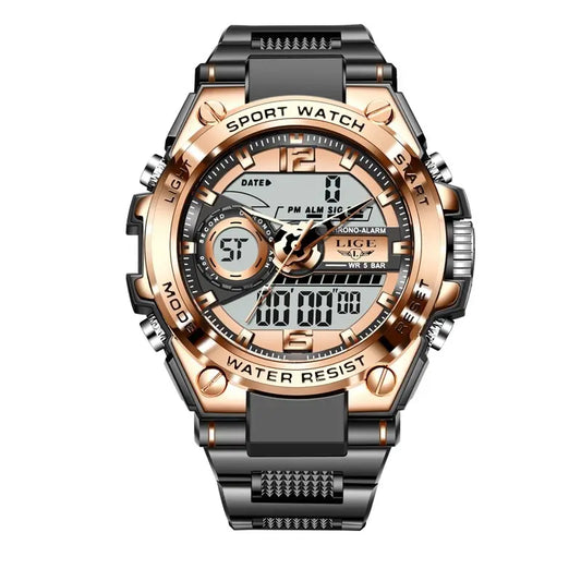 LIGE Men Military Watch Digital 50m Waterproof Wristwatch LED Quartz Clock Sport Watch Male Big Watches Men Relogios Masculino - MANDOTOS