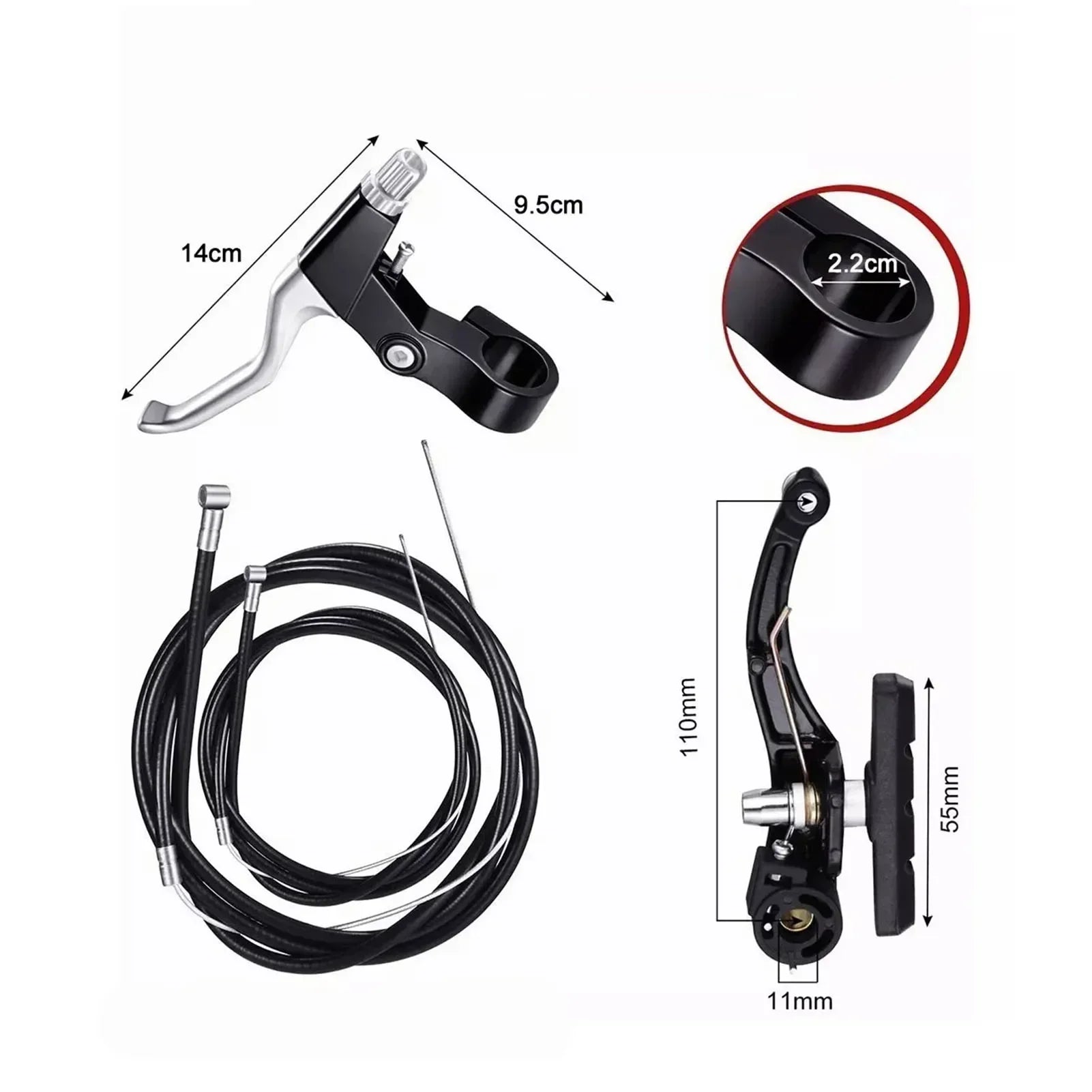Bike Front Rear V Brakes Front Rear Caliper Set Brake Cycling Kit for MTB BMX Folding Road Mountain Bicycle Bikes Brake Set