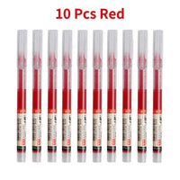 10Pcs/set High Quality Needle Type Gel Pens Straight Liquid Ballpoint Pen Kawaii Stationery School Office Supplies Writing - MANDOTOS