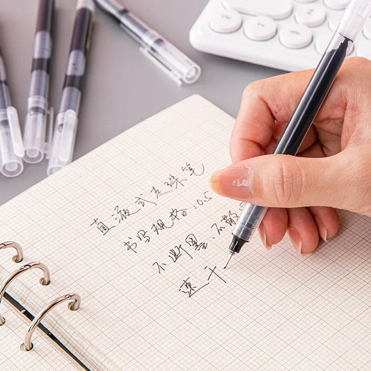 10Pcs/set High Quality Needle Type Gel Pens Straight Liquid Ballpoint Pen Kawaii Stationery School Office Supplies Writing - MANDOTOS