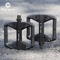 WEST BIKING MTB Integrated Pedals 3 Bearing Ultralight Flat Pedals Aluminum Alloy Nylon Carbon Fiber Coating Specialized Pedals