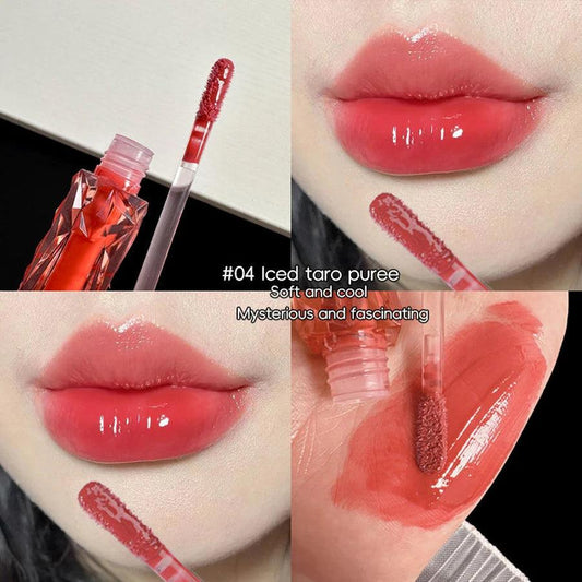 Lip Gloss Long Lasting Moisturizing Easy Halo Dyeing Waterproof Mirror Water Glass Transparent Color Cosmetics - MANDOTOS