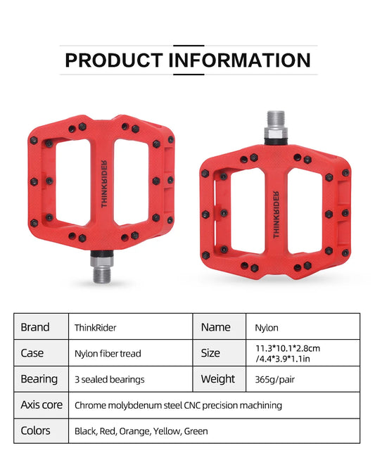 ThinkRider Flat Bike Pedals MTB Road 3 Sealed Bearings Bicycle Pedals Mountain Pedals Wide Platform Bicicleta Accessories