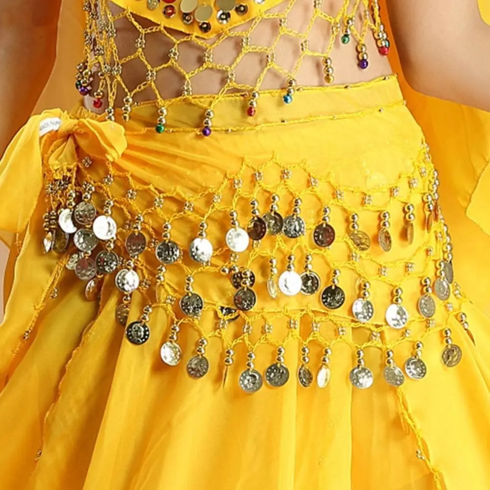 Thailand/India/Arab Dancer Skirt Women Sexy Belly Dance Hip Scarf Wrap Belt Dancer Skirt Female Show Sequins Tassels Costumes - MANDOTOS
