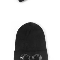 Brimless Hat With Goggles For Men And Women In Winter Hat Neutral Solid Color Skull Knitted Hat In Winter - MANDOTOS