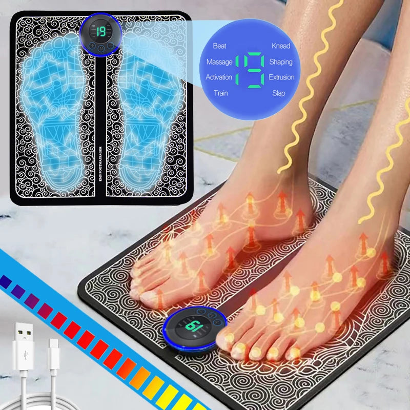 Electric Foot Massager Pad Muscle Massage Relaxation Trainer For Massage Fitness Outdoor Sport Home Family Relax - MANDOTOS