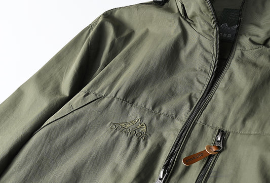 Windbreaker Men Tactical Jacket Waterproof Outdoor Hooded Coat Sports Military European Size S-5XL Field Climbing Thin Outwear - MANDOTOS
