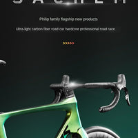 2025 New Ultra-Light Carbon Fiber Road Bike Fast Racing Bicycle with Hydraulic Disc Brakes 16/24-Speed Gear Shift Drop Handlebar