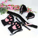 5Pcs Sets Cat Paw Gloves Winter Cute Cartoon Girl Open Finger Gloves Bell Headband Fox Cat Ear Headwear - MANDOTOS
