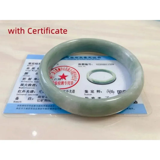 Natural Jade Bangle Bracelet for Women Classcial Retro Chinese Style Hand Jade Bracelets with Certificate and Gift Box - MANDOTOS
