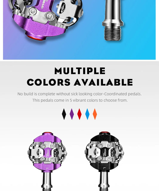 RYET MTB Bicycle Pedals SPD Clipless Mountain Bike Pedals Mountain Bicycle Dual Platform Footboard MTB Clipless Pedal Bike Parts