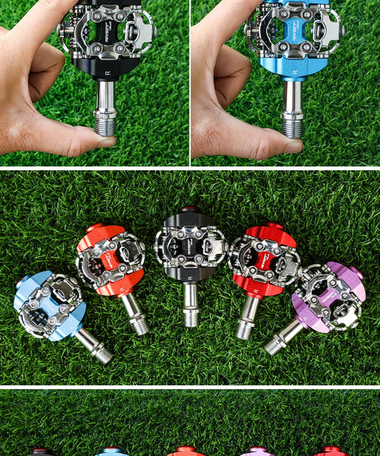 RYET MTB Bicycle Pedals SPD Clipless Mountain Bike Pedals Mountain Bicycle Dual Platform Footboard MTB Clipless Pedal Bike Parts