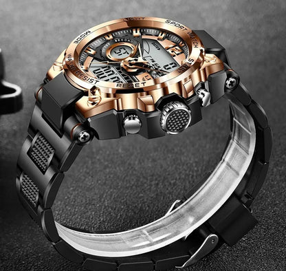 LIGE Men Military Watch Digital 50m Waterproof Wristwatch LED Quartz Clock Sport Watch Male Big Watches Men Relogios Masculino - MANDOTOS