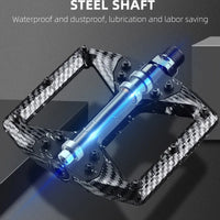 WEST BIKING MTB Integrated Pedals 3 Bearing Ultralight Flat Pedals Aluminum Alloy Nylon Carbon Fiber Coating Specialized Pedals