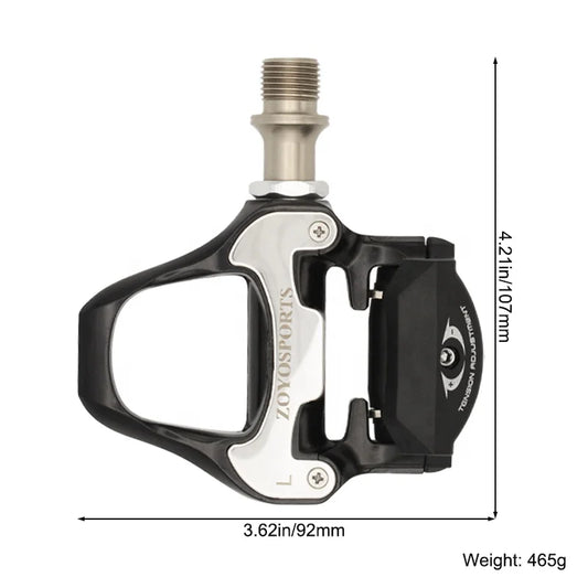 ZOYOSPORTS Road Bike Pedals Lightweight Clipless Bicycle Pedals with Cleats Set Compatible with SPD-SL System