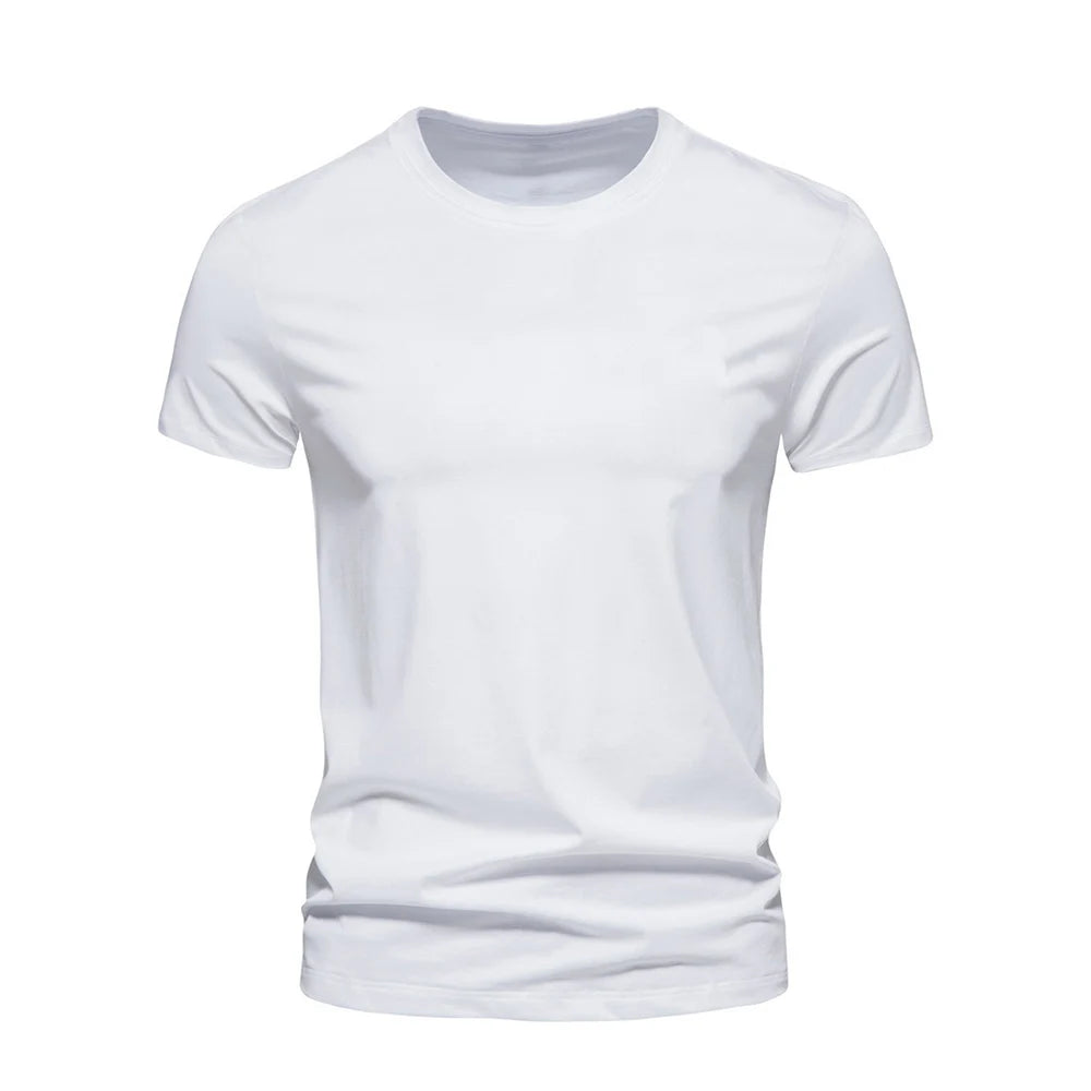Cotton T Shirts men Five Half Sleeve Women Summer T-shirt Loose Short-sleeved Casual Basic Shirt O Neck Solid Color Oversize - MANDOTOS