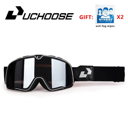 Retro Bicycles Goggles Ski Glasses Sunglasses ATV Goggles Non-slip Belt AntiUV Cafe Racer Chopper Cycling Racing Free shipping