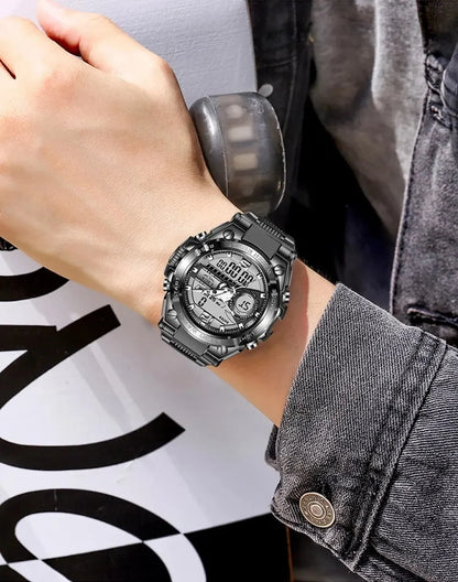 LIGE Men Military Watch Digital 50m Waterproof Wristwatch LED Quartz Clock Sport Watch Male Big Watches Men Relogios Masculino - MANDOTOS
