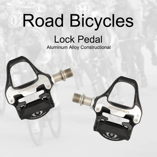 ZOYOSPORTS Road Bike Pedals Lightweight Clipless Bicycle Pedals with Cleats Set Compatible with SPD-SL System
