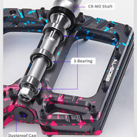 Bike Pedals 9/16 Inch Mountain Bike Pedal Premium Road Bike Pedals Wide Paltform and Lightweight Aluminum Bicycle Pedals