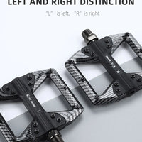 WEST BIKING MTB Integrated Pedals 3 Bearing Ultralight Flat Pedals Aluminum Alloy Nylon Carbon Fiber Coating Specialized Pedals