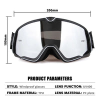 Retro Bicycles Goggles Ski Glasses Sunglasses ATV Goggles Non-slip Belt AntiUV Cafe Racer Chopper Cycling Racing Free shipping