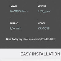 Bike Pedals 9/16 Inch Mountain Bike Pedal Premium Road Bike Pedals Wide Paltform and Lightweight Aluminum Bicycle Pedals