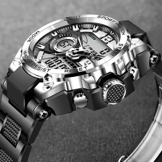 LIGE Men Military Watch Digital 50m Waterproof Wristwatch LED Quartz Clock Sport Watch Male Big Watches Men Relogios Masculino - MANDOTOS
