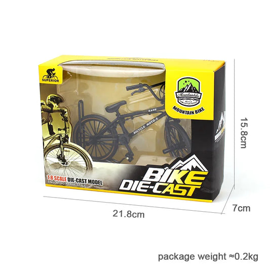 New 1:8 Mini Alloy Racing Bicycle Diecast Model Metal Mountain Bike Pocket Portable Simulation Collection Gift Toy For Childrens