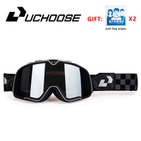 Retro Bicycles Goggles Ski Glasses Sunglasses ATV Goggles Non-slip Belt AntiUV Cafe Racer Chopper Cycling Racing Free shipping