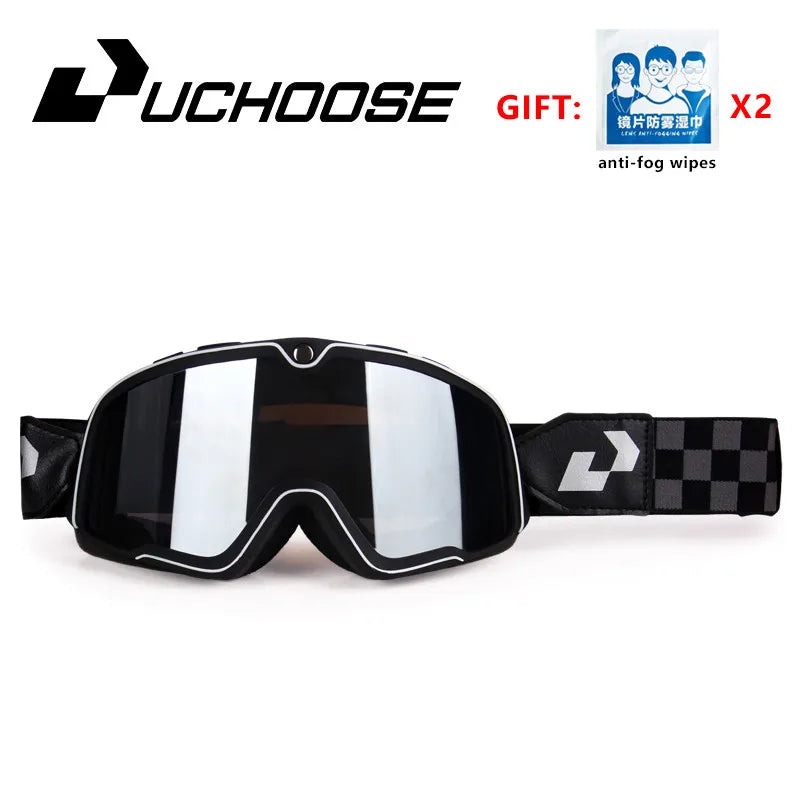 Retro Bicycles Goggles Ski Glasses Sunglasses ATV Goggles Non-slip Belt AntiUV Cafe Racer Chopper Cycling Racing Free shipping