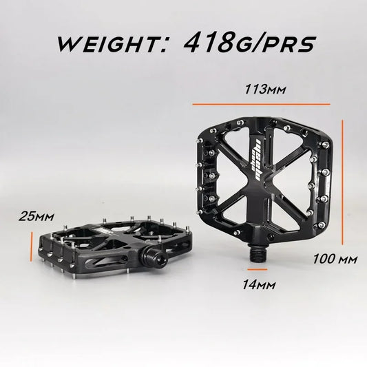2025 New Bike Pedals  MTB Mountain Road Flat Non-slip CNC 3 Sealed Bearings Green Bicycle Pedals Route Cycling Accessories