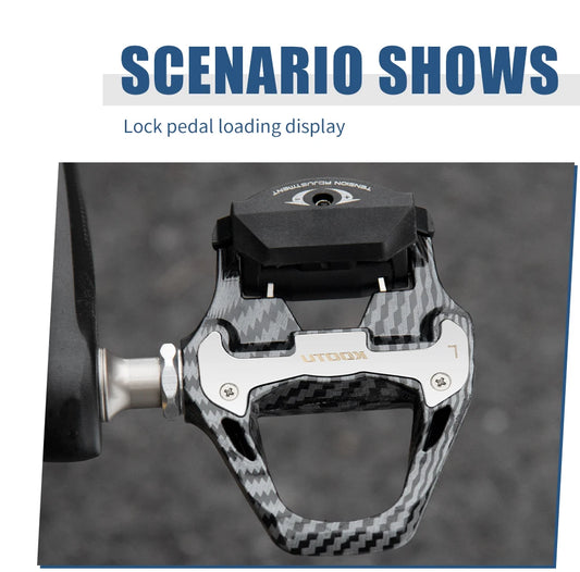 Road Bike Clipless Pedals Carbon Clip-On Pedals With Sealed Bearings Works With KEO And Shimano SPD System Locking Pedals