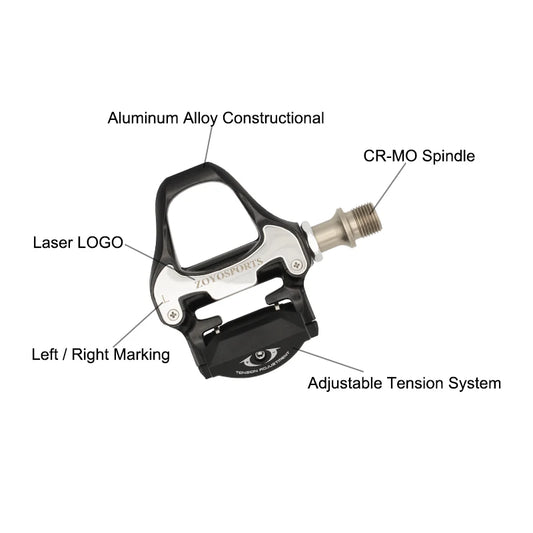 ZOYOSPORTS Road Bike Pedals Lightweight Clipless Bicycle Pedals with Cleats Set Compatible with SPD-SL System