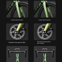 2025 New Ultra-Light Carbon Fiber Road Bike Fast Racing Bicycle with Hydraulic Disc Brakes 16/24-Speed Gear Shift Drop Handlebar