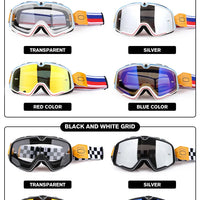 Retro Bicycles Goggles Ski Glasses Sunglasses ATV Goggles Non-slip Belt AntiUV Cafe Racer Chopper Cycling Racing Free shipping
