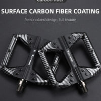 WEST BIKING MTB Integrated Pedals 3 Bearing Ultralight Flat Pedals Aluminum Alloy Nylon Carbon Fiber Coating Specialized Pedals