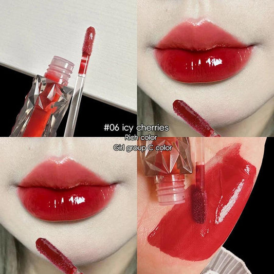 Lip Gloss Long Lasting Moisturizing Easy Halo Dyeing Waterproof Mirror Water Glass Transparent Color Cosmetics - MANDOTOS