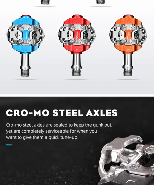 RYET MTB Bicycle Pedals SPD Clipless Mountain Bike Pedals Mountain Bicycle Dual Platform Footboard MTB Clipless Pedal Bike Parts
