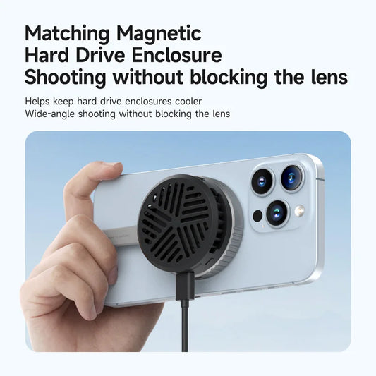 Hagibis Magnetic Cell Phone Cooler Universal Cooling Fan Mobile Phone Radiator for iPhone 16 Pro Black Shark Gaming Live Stream - MANDOTOS