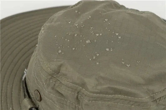 Summer Men Bucket Hat Outdoor UV Protection Wide Brim Panama Safari Hunting Hiking Hat Mesh Fisherman Hat Beach Sunscreen Cap - MANDOTOS
