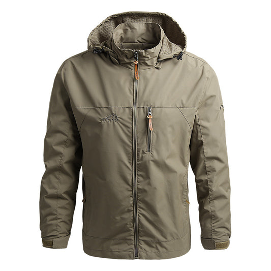 Windbreaker Men Tactical Jacket Waterproof Outdoor Hooded Coat Sports Military European Size S-5XL Field Climbing Thin Outwear - MANDOTOS