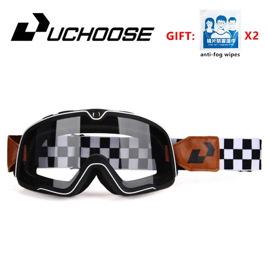 Retro Bicycles Goggles Ski Glasses Sunglasses ATV Goggles Non-slip Belt AntiUV Cafe Racer Chopper Cycling Racing Free shipping