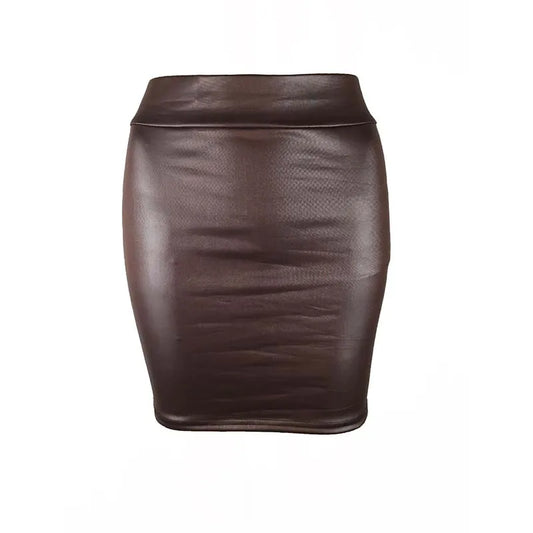Black Slim Imitation Leather Pencil Mini Skirt High Waist Sexy Fashion Korean Short Skirts Women Wholesale Summer Sweet - MANDOTOS