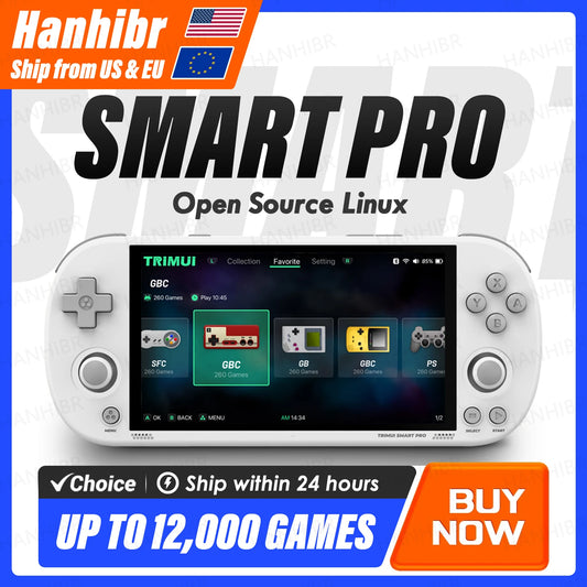 Trimui Smart Pro Handheld Game Console 4.96'' IPS Screen Linux System Joystick RGB Lighting Trimui Retro Video Game Console Gift - MANDOTOS
