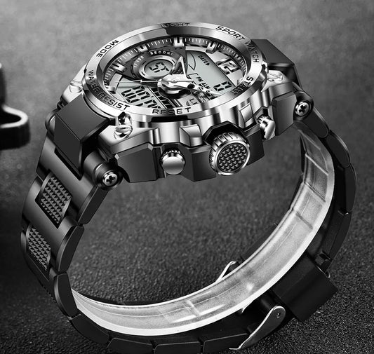 LIGE Men Military Watch Digital 50m Waterproof Wristwatch LED Quartz Clock Sport Watch Male Big Watches Men Relogios Masculino - MANDOTOS