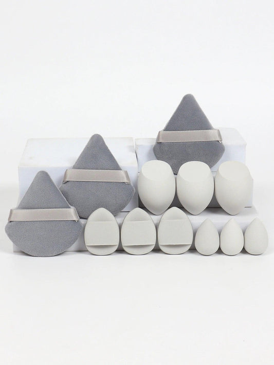 12 Piece All Purpose Makeup Sponge Set with Loose Powder Puffs Mini Air Cushion Puffs Beauty Eggs and Mini Beauty Sponges - MANDOTOS